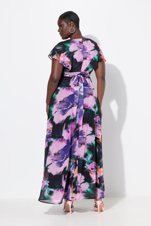 Actual product image Ulla Popken Long Floral Evening Dress (46, 48)