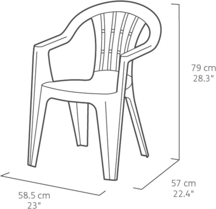 Image du produit Allibert Fauteuil empilable Cuba Fresh, 56x58x79 cm, structure et surfaces en plastique graphite, en 100%