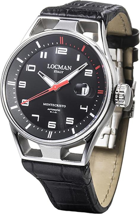Produktbild Locman Italy Herrenuhr Montecristo Automatik schwarz 41 mm Ref. 0541 (Uhr mit Schmuckstein, 41 mm)