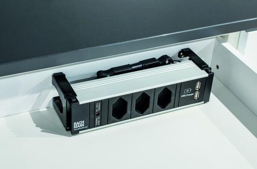 Image du produit Werkstarck Bloc tiroir Mediabox avec prises 230 V et ports USB