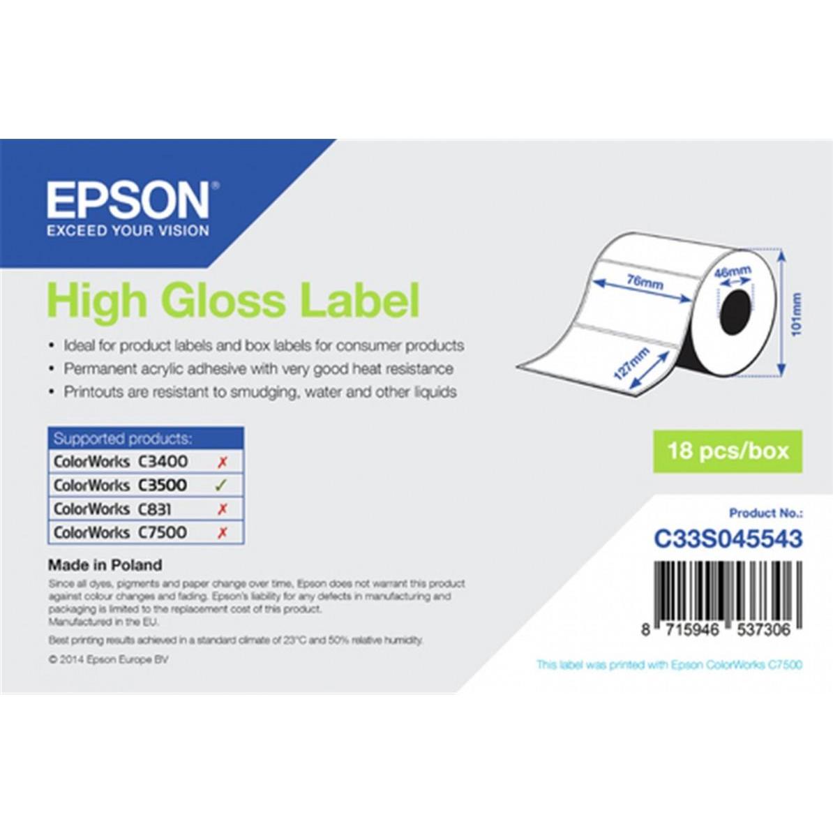Epson, Etiketten, High Gloss Label 127 mmx 76 mm