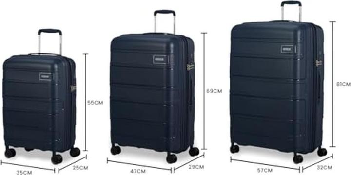 Actual product image American Tourister Skymax Set of 3 Suitcases with Adjustable Pull Handle