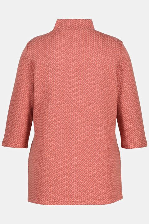 Produktbild Ulla Popken Sweatshirt, Jacquard, Stehkragen, 3/4-Arm (46, 48)