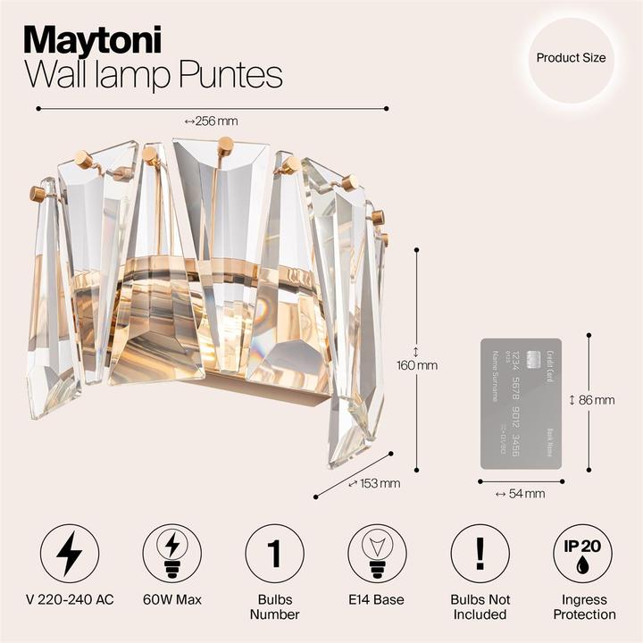 Image du produit Maytoni Puntes Applique E14 Or (E14)
