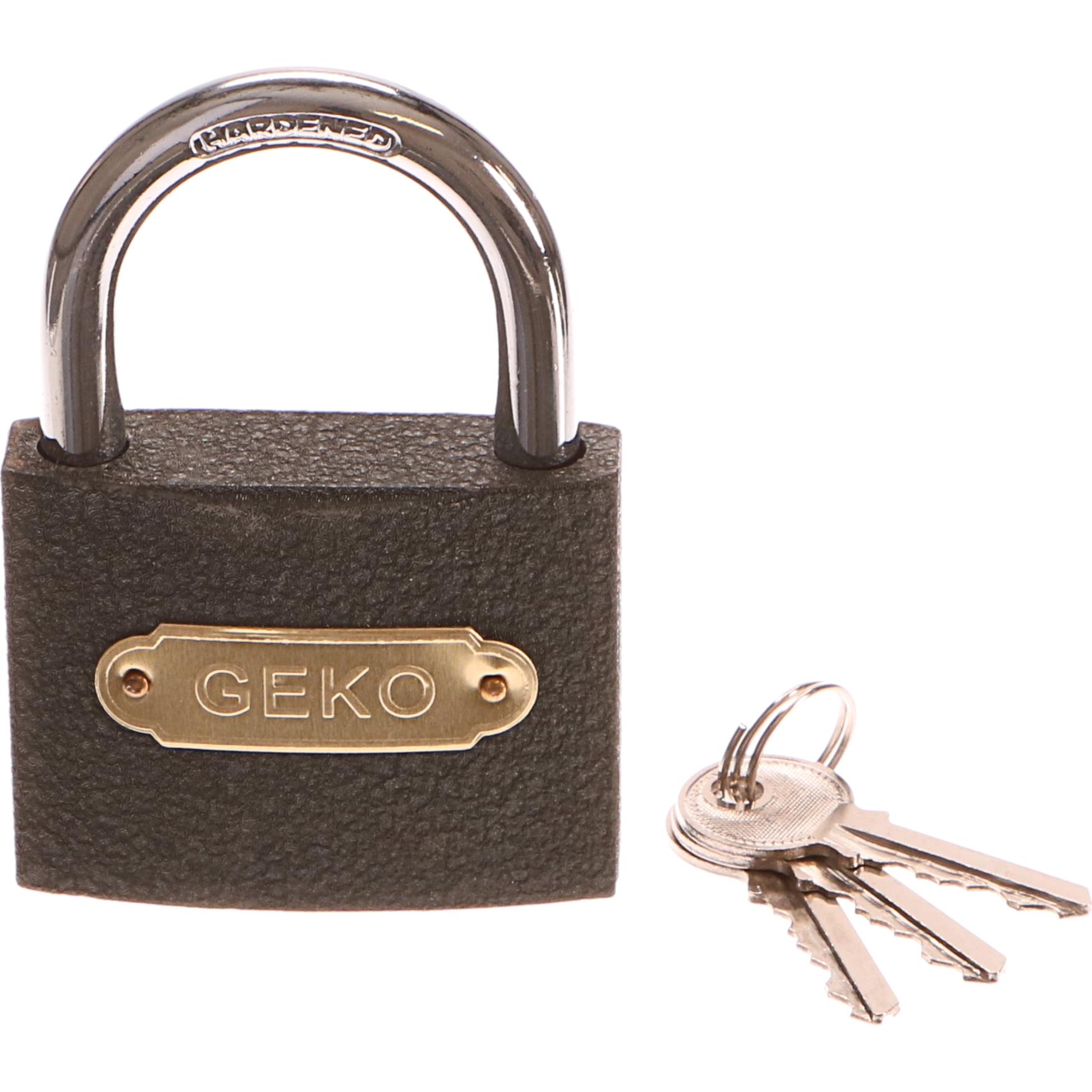GEKO, Vorhängeschloss, Vorhängeschloss, 75 mm, 3 Schlüssel