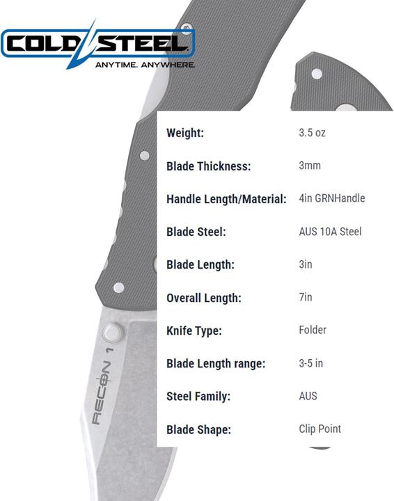 Produktbild Cold Steel Mini Recon 1 Clip Point AUS-10A (7.60 cm)