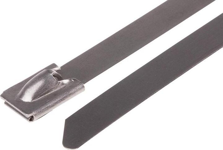 Produktbild RS PRO Roller ball tie S/S Uncoated 840x7.9 (Metallkabelbinder, 840 mm, 100 Stk.)