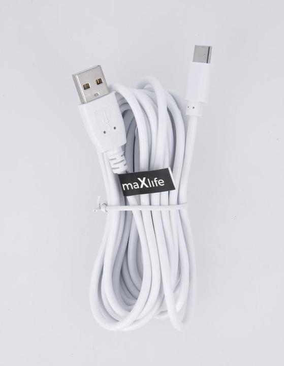 Produktbild Maxlife Kabel USB - USB-C 3,0 m 2A weiss (3 m, 10 W)