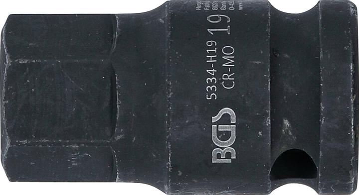 Produktbild BGS Kraft-Bit-Einsatz | Antrieb Innenvierkant 12,5 mm (1/2") | Innensechskant 19 mm (Innensechskant)