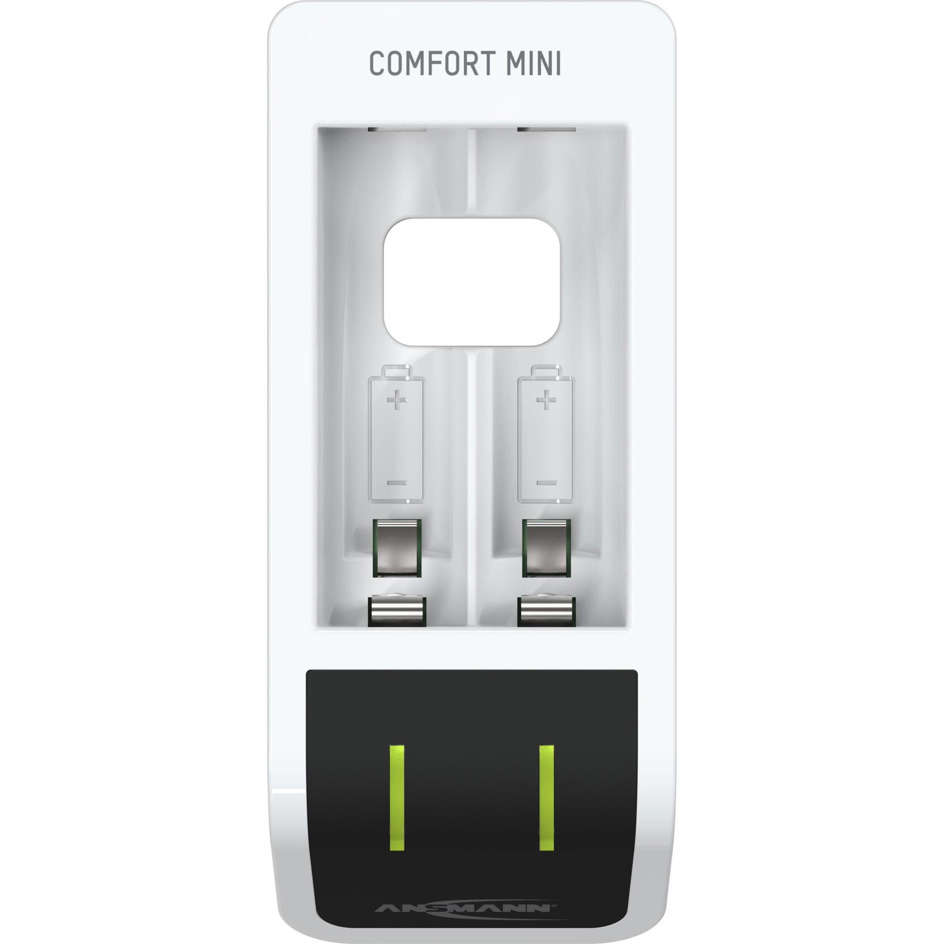 Ansmann Comfort Mini Ladegerät (1 Stk., AAA, AA, 800 mAh, Ladegerät inkl. Akku), Akku Ladegerät