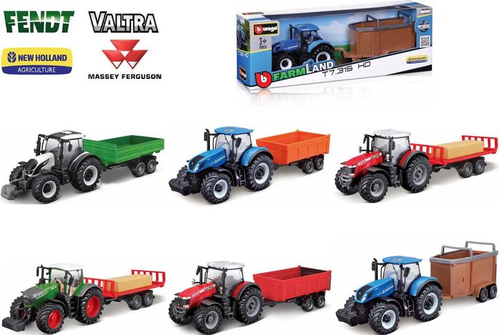 Actual product image Bburago Farm Tractor with trailer Fendt and New Holland