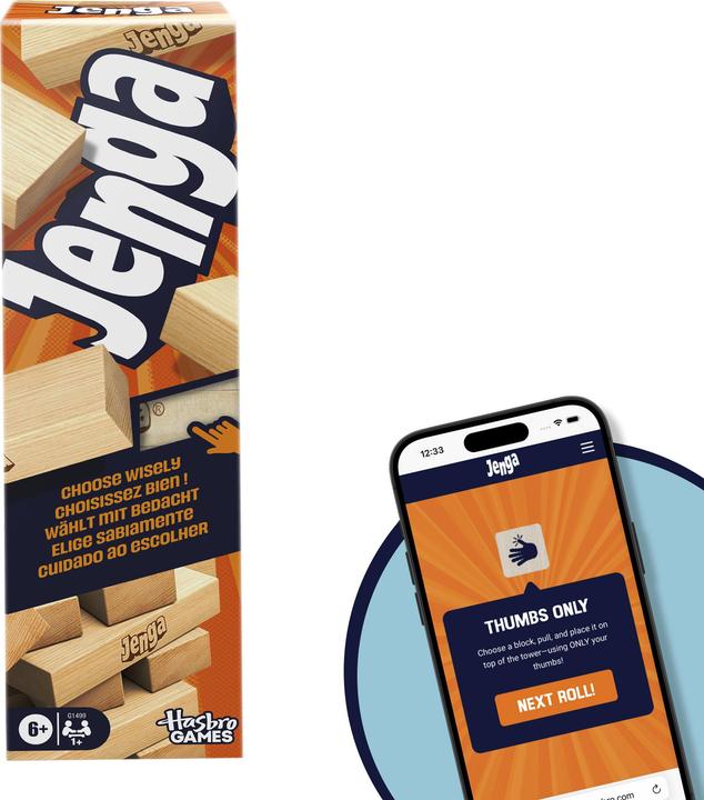 Produktbild Hasbro Gaming Jenga Refresh (Dänisch, Deutsch, Englisch, Französisch, Italienisch, Niederländisch, Norwegisch, Portugiesisch, Schwedisch, Spanisch)