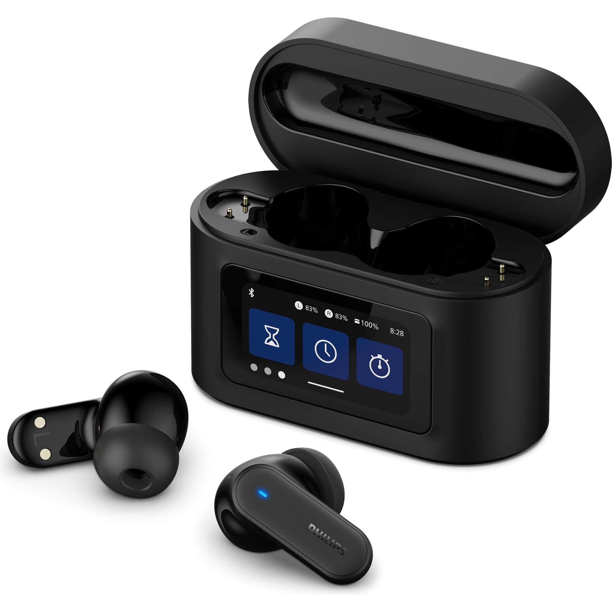 Philips True Wireless In-Ear-Kopfhörer TAT6000BK/00 Schwarz (Aktive Geräuschunterdrückung, 28 h, Kab