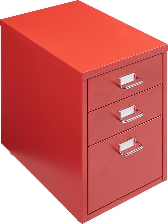 Produktbild En.Casa Rollcontainer Kökar mit 3 Schubladen 48x28x41 cm Rot (48 x 28 x 41 cm)