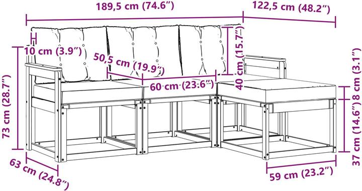 Produktbild vidaXL Outdoor-Sofa