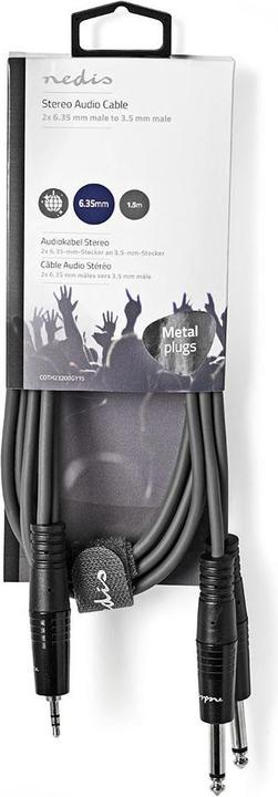 Produktbild Nedis Audiokabel, Stereo, 2 x 6 mm, Stecker 3,5 mm, Mac (1.50 m, 3.5mm Klinke (AUX))