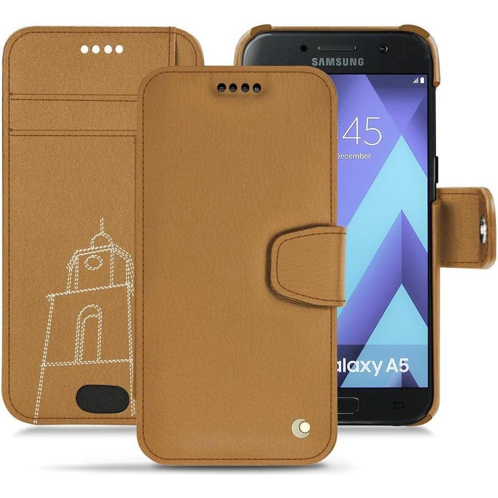 Noreve Lederschutzhülle Wallet (Samsung Galaxy A5 (2017)), Smartphone Hülle, Braun