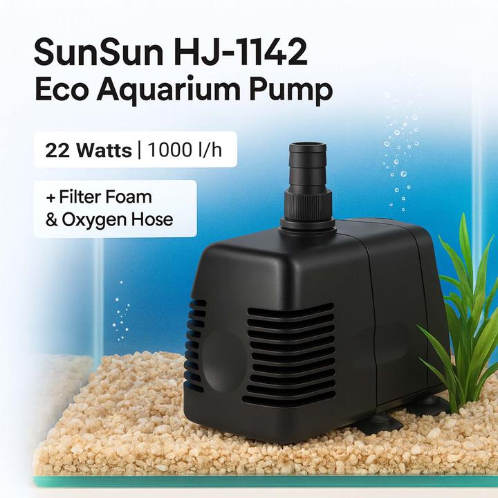 Image du produit SunSun HJ-1142 ECO Pompe à eau 1000l/h 22W Tuyau d’air Éponge Filtre Pompe pour mini Aquarium Aquriophilie