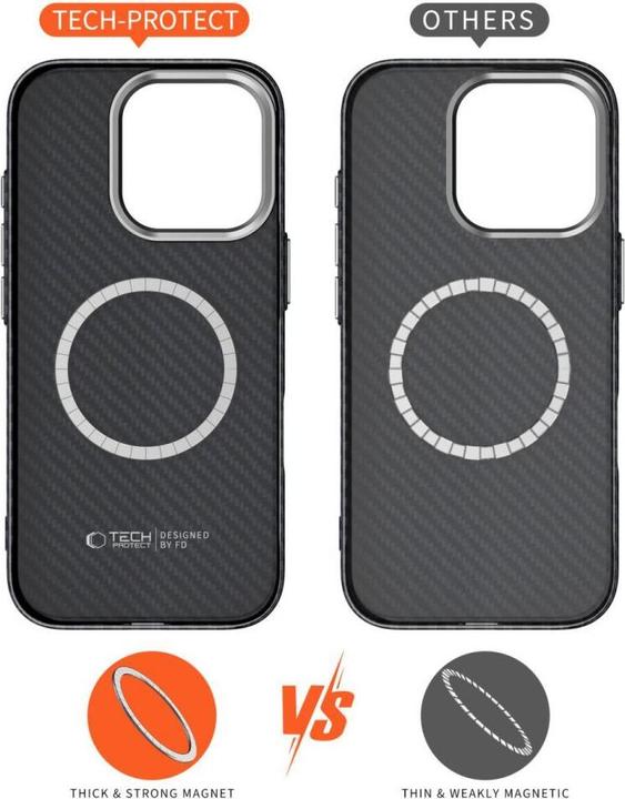 Actual product image 4Kom Ion Carbon MagSafe iPhone 16 Pro Case - Black/Grey (Apple iPhone 16 Pro)