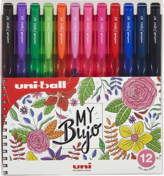 Posca Signo (Rot, Grün, Goldgelb, Rosa, hellrosa, braun-schwarz, Mandarin Orange, Hellgrün, Schwarz, Blau, Himbeer, volett, 12 x)