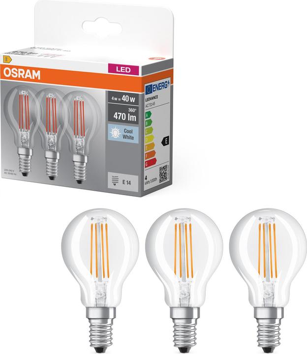 Image du produit Osram Base Classic P (E14, 470 lm, 3x)