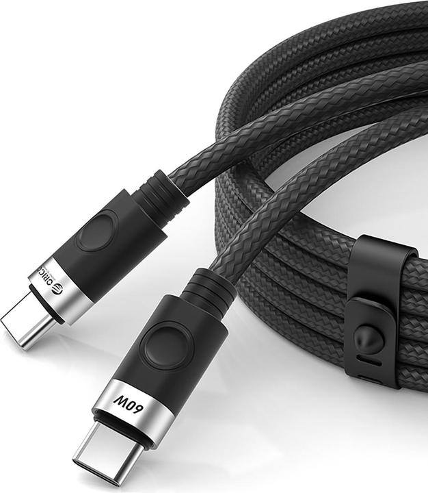 Orico Cable CDX 60W 3A Power Delivery USB-C - USB-C 1m Cable - Black (1 m, USB 2.0, 60 W)
