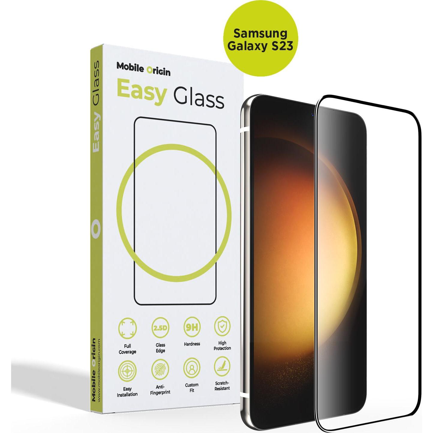 Mobile Origin EasyGlass per Samsung Galaxy S23 (Samsung Galaxy S23+), Pellicola protettiva smartphone