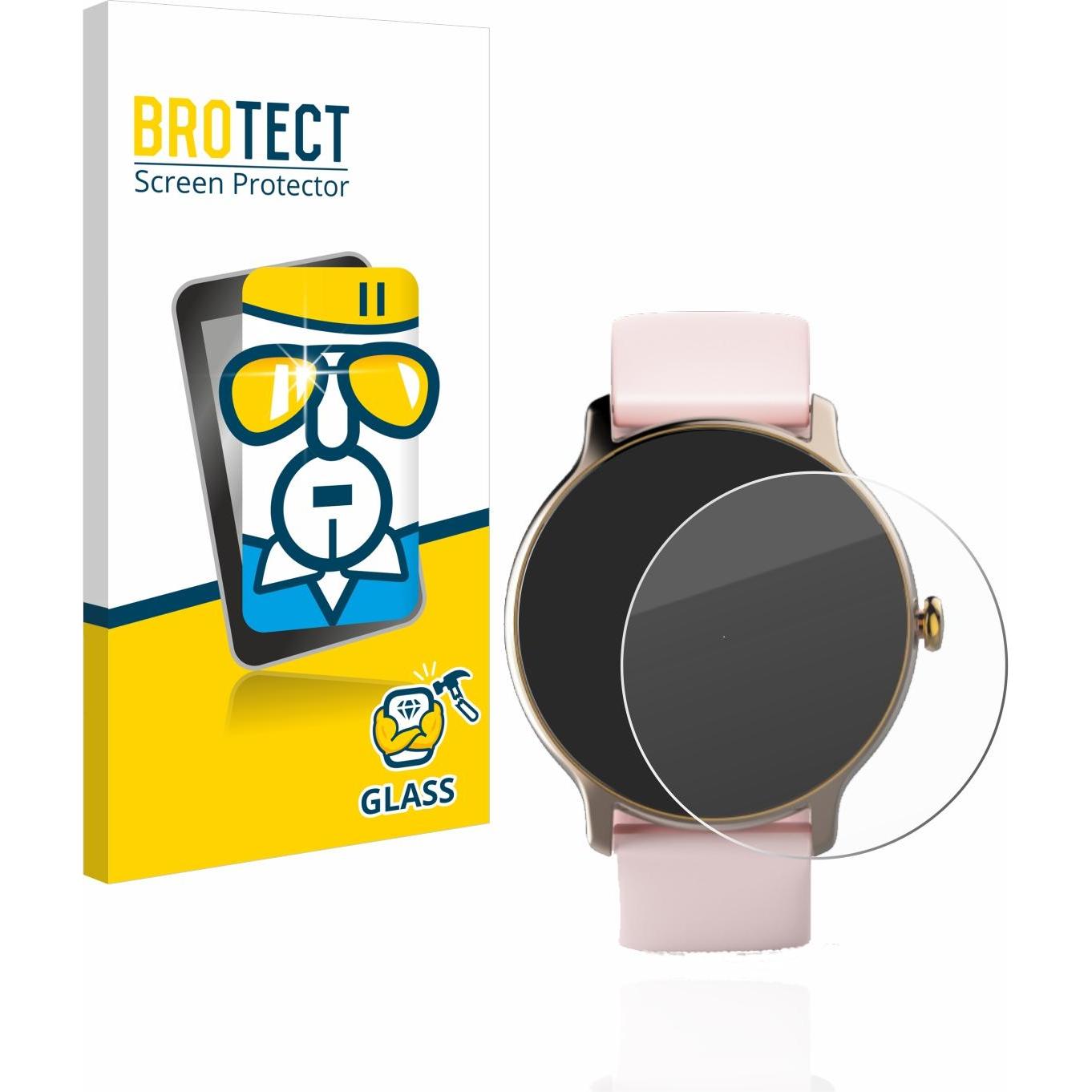 BROTECT Panzerglas Hartglas Displayschutz, Smartwatch Schutzfolie, Transparent