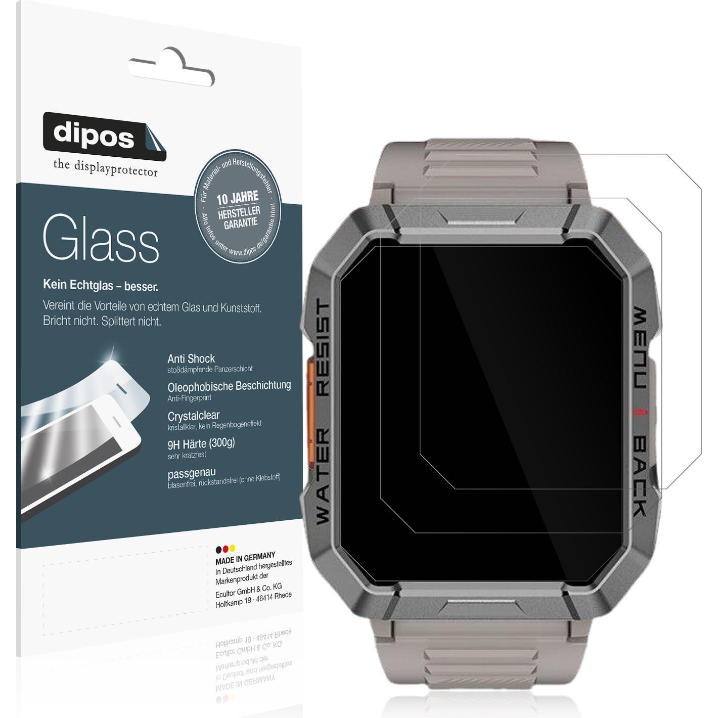 Dipos Anti-Shock Displayschutz 9H, Smartwatch Schutzfolie, Transparent