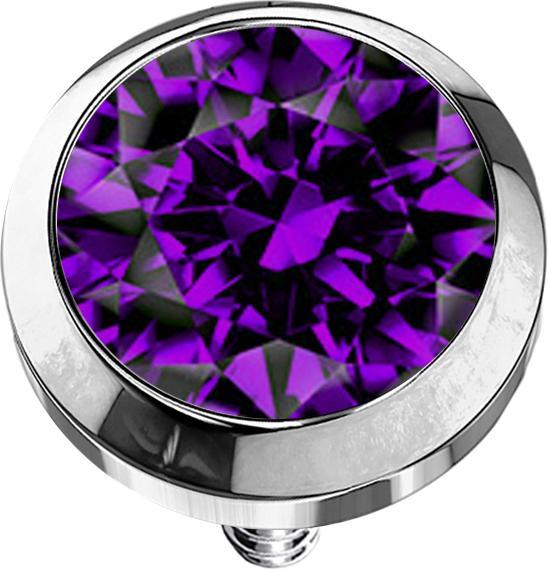 Immagine prodotto Star Piercing Ancora dermica in argento con cristallo viola (Titanio, senza ottone)