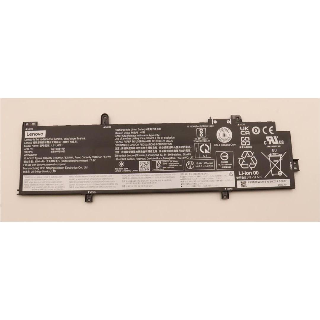 Lenovo BATTERY Internal, 4c, 52.5Wh (4 Zellen, 3400 mAh), Notebook Akku