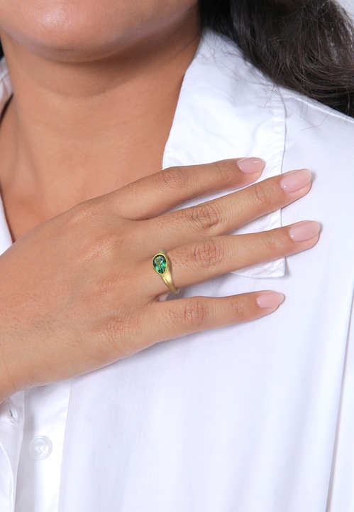 Produktbild Elli PREMIUM Ring Siegelring Quartz 925 Silber (52, 925 Silber)