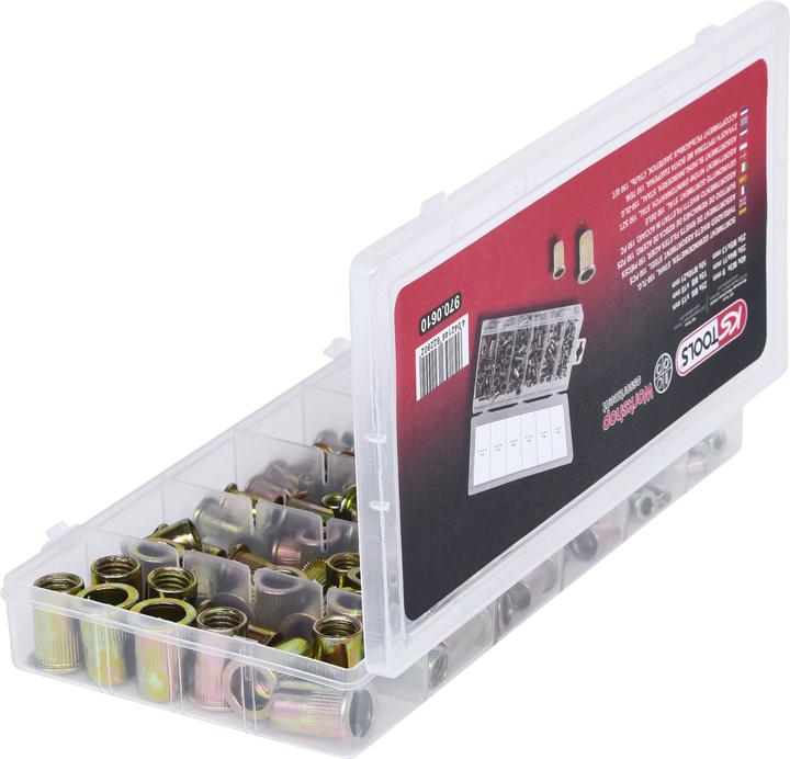 Produktbild KS Tools Sortiment Gewindenieten, Stahl, M3x9mm-M10x21mm, 150-tlg