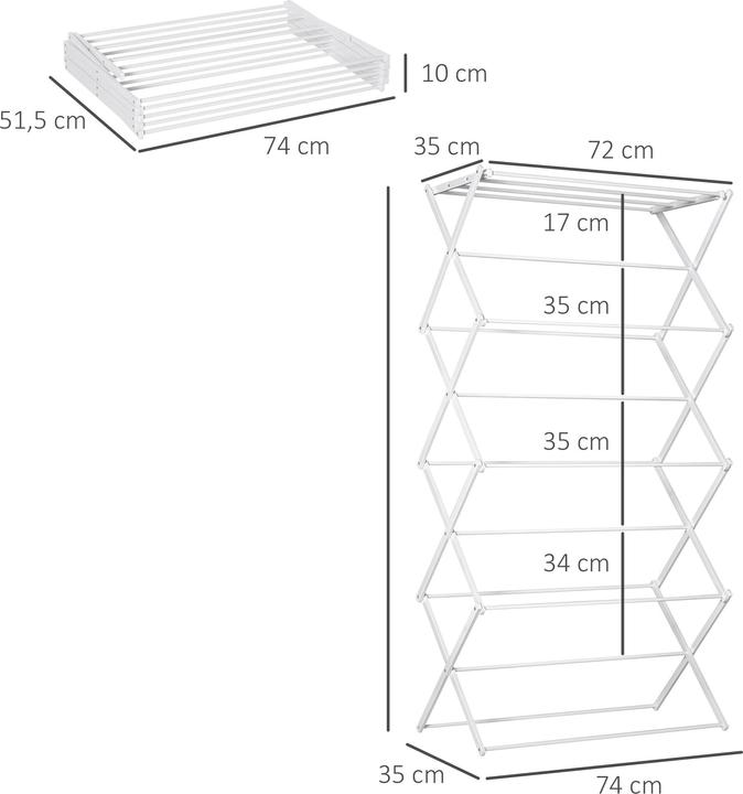 Actual product image Homcom Laundry rack with 8 levels (1.44 m)