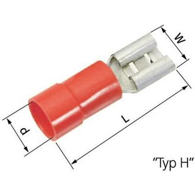 Lapp Kabel Flachsteckhülse Steckbreite: 2.8 mm Steckdicke: 0.5 mm 180 ° Teilisoliert Rot 63101020 100 St., Elektronikkab...
