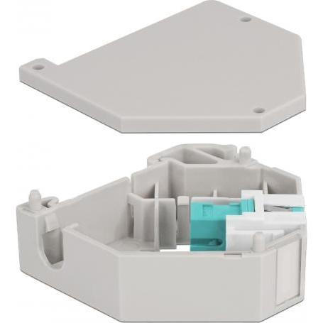 Thumbnail - Delock Hutschienenadapter mit Keystone SC Simplex Buchse zu SC Simplex Buchse aqua, Serverschrank Zubehör, Grau, Weiss