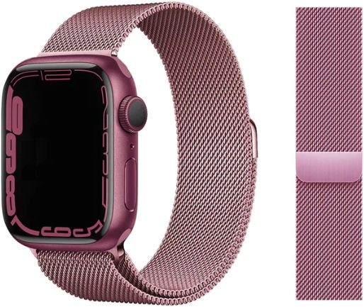 Ferryxpress Bracciale con anello milanese per orologio (42/44/45/49mm) - Taglia M/L (255mm) - (42 mm, 44 mm, 45 mm, 49 mm, Acciaio inox intrecciato)