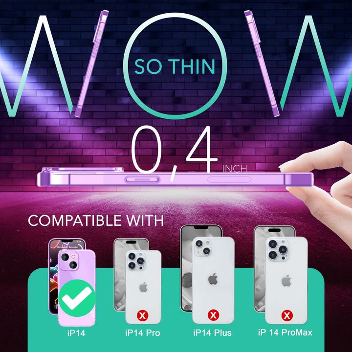 Actual product image Nalia Clear Transparent Neon Silicone Sleeve (Apple iPhone 14)