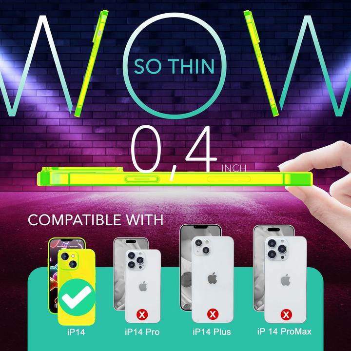 Produktbild Nalia Klar Transparente Neon Silikon Hülle (Apple iPhone 14)