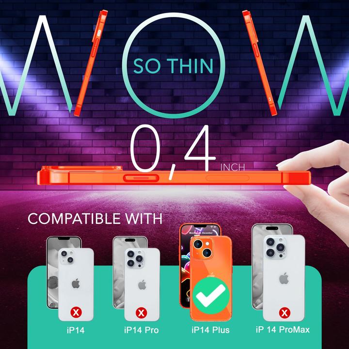 Produktbild Nalia Klar Transparente Neon Silikon Hülle (Apple iPhone 14 Plus)