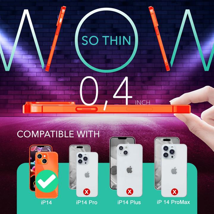 Actual product image Nalia Clear Transparent Neon Silicone Sleeve (Apple iPhone 14)