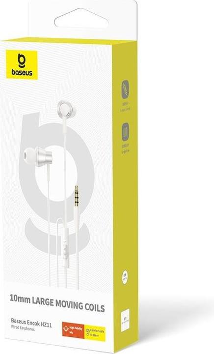 Actual product image Baseus Encok HZ11 headphones - white (No noise cancellation, Cable)