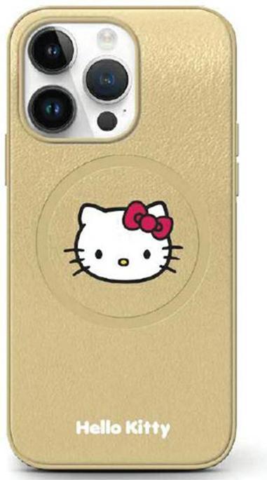 Actual product image Hello Kitty HKHMP15SPGHCKD iPhone 15 6.1" złoty/gold hardcase Leather Kitty Head MagSafe (Apple iPhone 15)