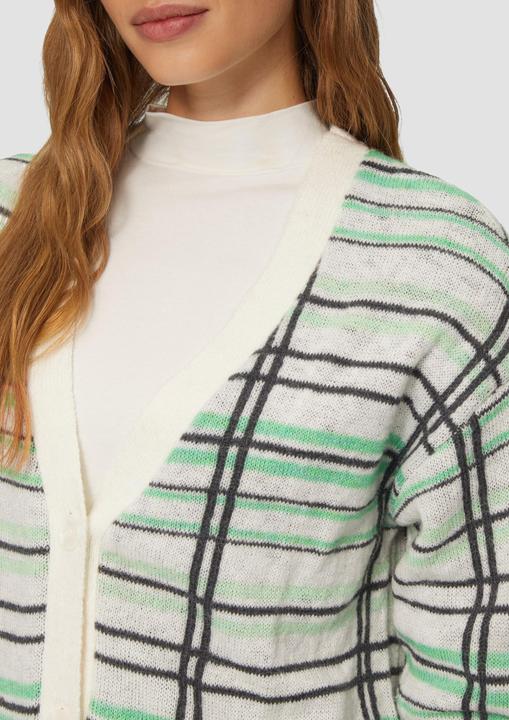 Produktbild s.Oliver Strickjacke Cardigan aus Wollmix mit Karomuster (38)