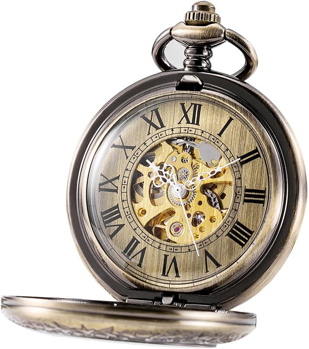 Treeweto Unisex pocket watch with chain (Watch, 45 mm)