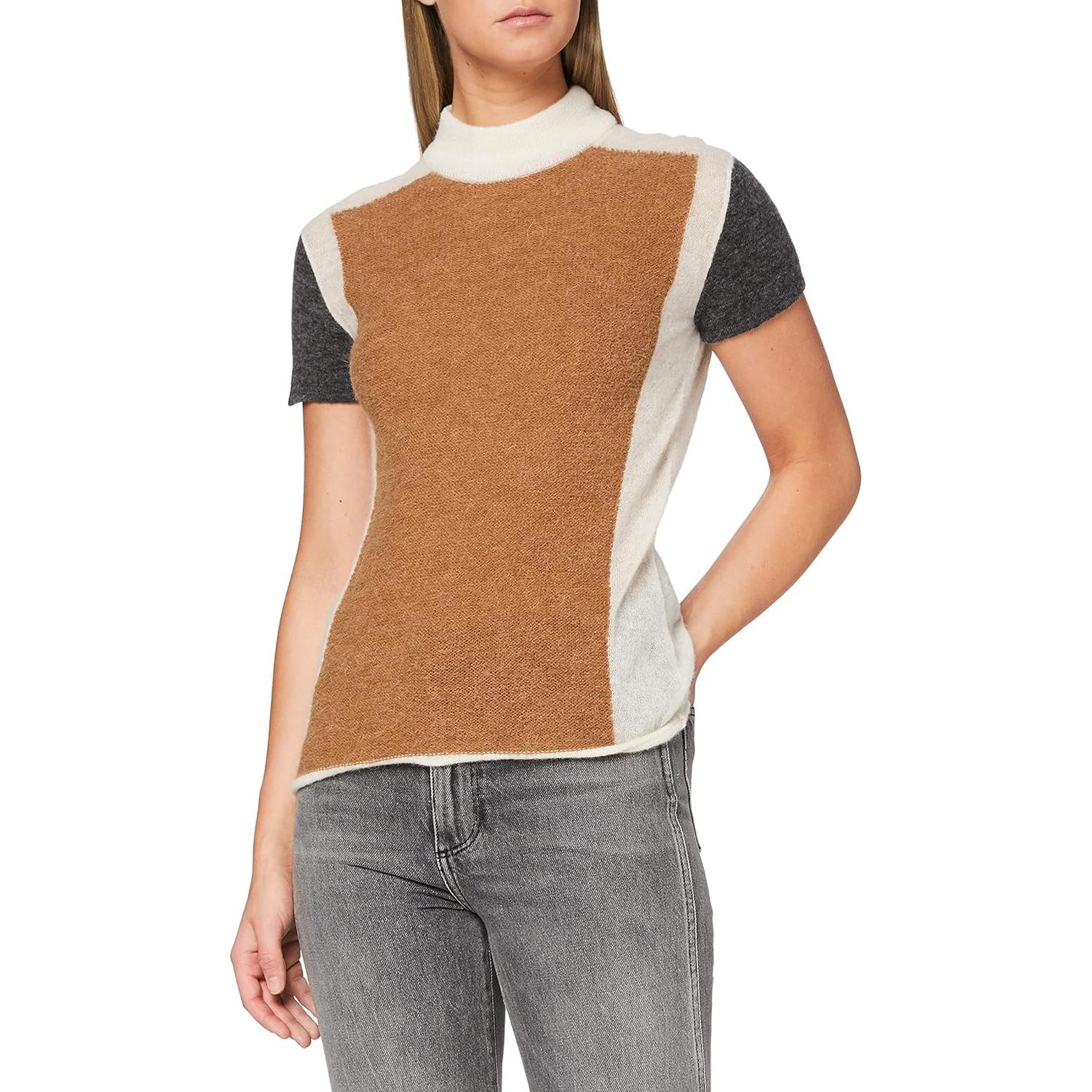 Falke, Donne, Felpa + Maglione, Crew Neck ronde hals, alto comfort, regolazione umidità, Marrone, (XXS)