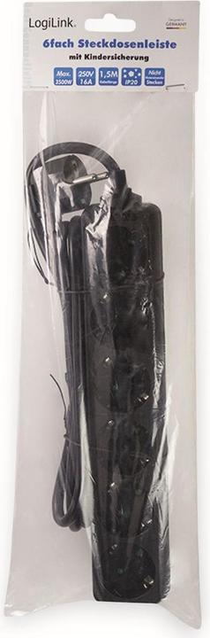 Actual product image LogiLink Socket strip (6 x, CEE 7/3, 1.50 m)