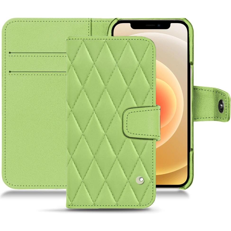 Noreve Lederschutzhülle Wallet (Apple iPhone 12 mini), Smartphone Hülle, Grün