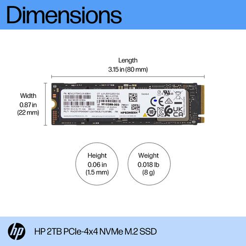 Actual product image HP SSD, 2TB PCIe, 4x4 NVMe G11 (2000 GB, M.2, M.2 2280)