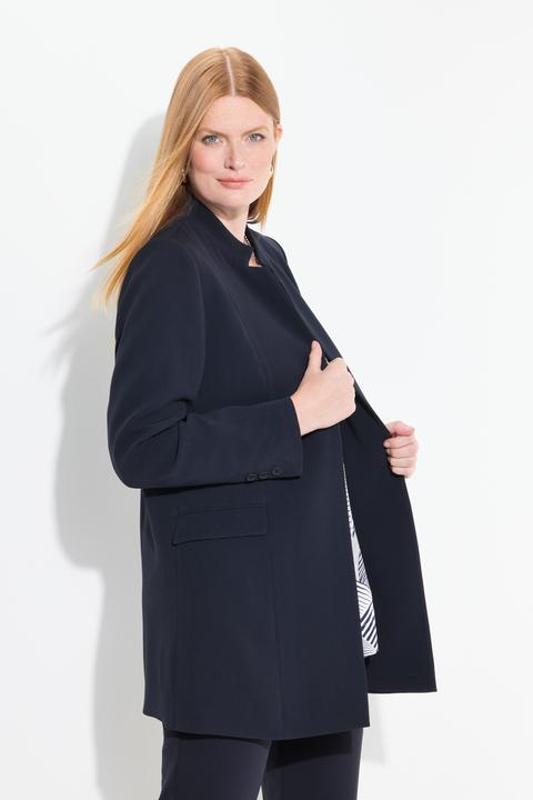 Produktbild Ulla Popken Acetat-Blazerjacke, Stehkragen, Hakenverschluss (54)